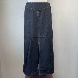 Liz Claiborne Black Denim Maxi Skirt Size 8 Petite EUC